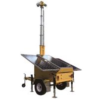 DC12V Mobile Solar CCTV Trailer With 3*400W Solar Panels 6m Manual Mast