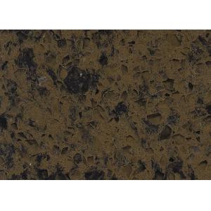 Artificial Type Dark Brown Composition Quartz Stone Countertops Slab With Black Veins