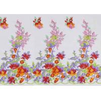 China Beautiful Floral Multi Colored Embroidered Tulle Lace Fabric For Bridal Gown Dress on sale