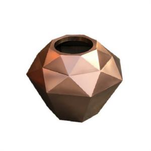 Irregular Metal Flower Pots SS304 Rose Gold Planter Vertical