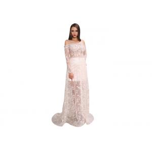 Women ' S Long Sleeve Evening Gowns And Ladies Wedding See Through A - Line Tulle Lace Dresses