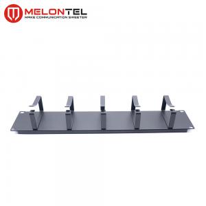 China 2U Black  Data Patch Panel 19 Inch Type Cable Manager With 5 Metal Ring supplier