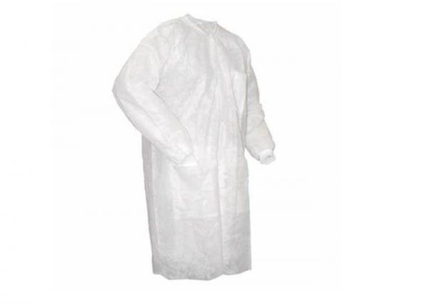 Long Sleeve Disposable Plastic Lab Coats , Disposable Laboratory Coats