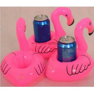 China Mini Flamingo Floating Inflatable Coasters Drink Cell Phone Holder Stand Pool Event & Party Decoration Toy For Kids supplier