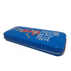 China Reusable Tin Pen Box For Pencil Storage , Tin Box With Hinged Lid Non Toxic Material supplier