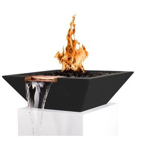 China Black Decorative Metal Gas Waterfall Fire Pit Bowl Heaters For Swimming Pool supplier