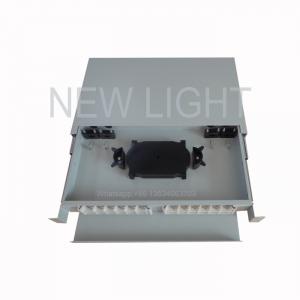 China Slidable Rack Mount Fiber Optic Distribution Frame 1U Black / Grey RAL7035 supplier