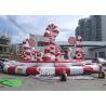 Giant Christmas Candy Cane Inflatable Amusement Park Bouncer For Kids And Adults