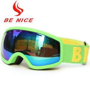 China Double Dual Lens Green Kids Ski Goggle Anti Scratch For Boys And Girls supplier