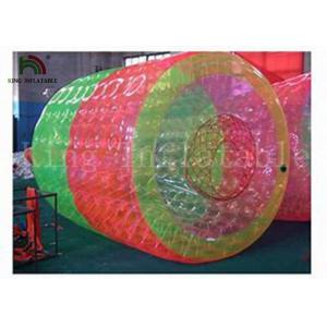 China 3m Long * 2.4 Dia Red / Green Inflatable Water Toy / Water Rolling Ball For Amusement supplier