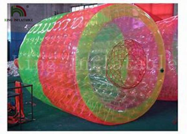 3m Long * 2.4 Dia Red / Green Inflatable Water Toy / Water Rolling Ball For