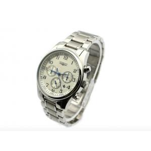 Metal Men'S Sports Watch Strap Chronograph Waterproof Quartz Watch