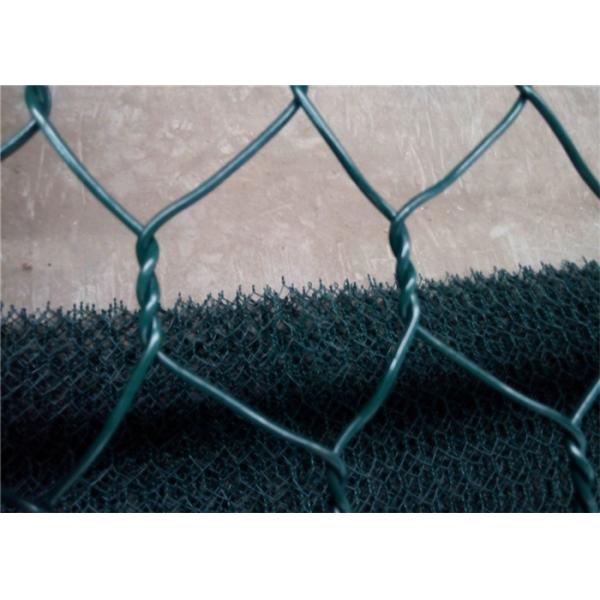 Cage enduite hexagonale de pierre de Gabion de maille de PVC tordue par double de fil d'acier
