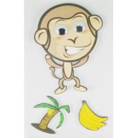 China Book Decor Cute Baby Monkey Stickers , Zoo Animal Print Kids Cartoon Stickers  on sale