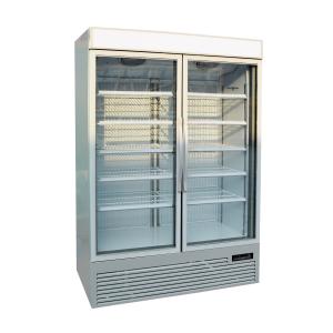 China Vertical Swing Upright Glass Door Freezer with Temperature -18~-23 Celsius supplier