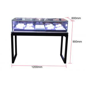 China Simple Countertop Jewelry Display Cases , Black Metal Glass Display Cases supplier