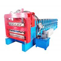 China Steel Glazed Trapezoidal IBR Corrugated Roof Tile Three Deck Roll Forming Sheet Machine on sale