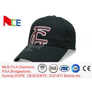 China FUN Black Color Company Baseball Caps , Rubberized Make Your Own Baseball Hat wholesale
