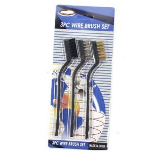 3 Pcs Mini Wire Brush Set Steel Brass Pp Handheld Cleaning Polishing Metal Rust Brush