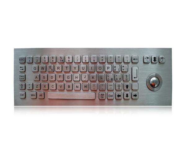 Vandal Proof Stainless Steel Mechanical Keyboard With 800 Dpi Optical Trackball