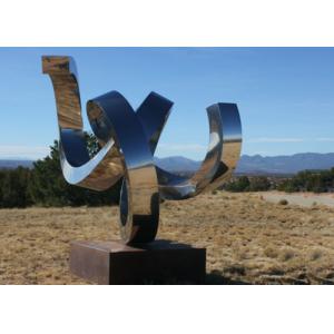 Polished Stainless Steel Abstract Sculpture Contemporary Metal Garden Ornaments