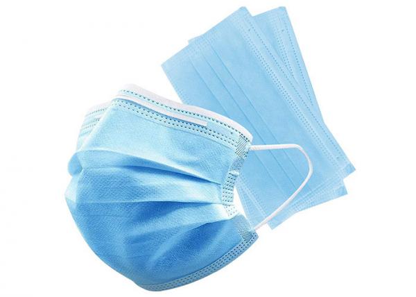 Washable PM2.5 Blue Disposable Non - Woven Mask / Elastic Wide Earloop Cotton