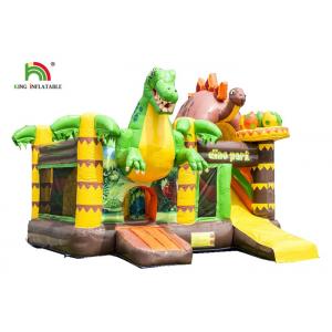 Customized Size Dinosaurs Inflatable Bounce House / Toddler Bouncy Castle With Slide