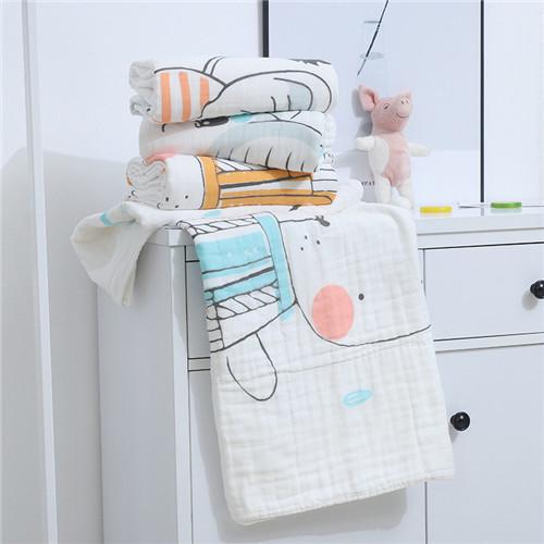 Multiple Use Muslin Baby Blankets All Natural Material Anti Bacterial 6 Layer
