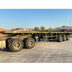 China 3axles Flatbed Truck Semi Trailer 60 Tons 20/40FT Container Shipping supplier