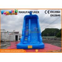 China Blue Color Outdoor Inflatable Water Slides With Swimming Pool TUV ROHS EN71 on sale
