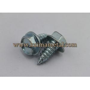 China Hex washer head tapping screws, white zinc plated self tapping screws supplier