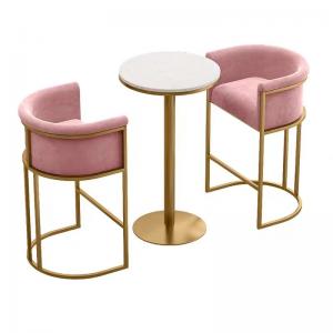China Classic Coffee Bar High Stool Chair With Metal Element Backrest Chair For Hotel supplier