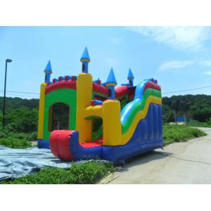 China Colorful Kids Commercial Bounce Houses With Slide , fire retardant supplier