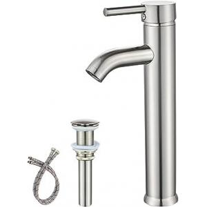 Vessel Vanity Bathroom Faucet Tap With Brushed Nickel Single Handle