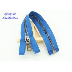 China Silver Brass Teeth 25 Inch Metal Separating Zipper Customized For Sweater / Coats supplier