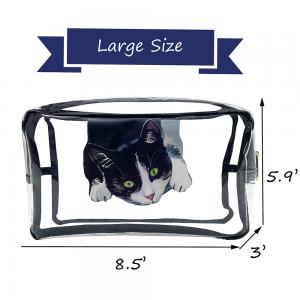 Waterproof Cat Print PVC Cosmetic Bag For Girls