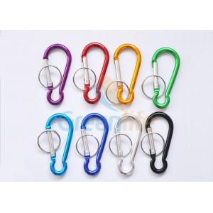 Colored Aluminum Promotional Snap Hook Carabiner Gourd Shape With Split Ring