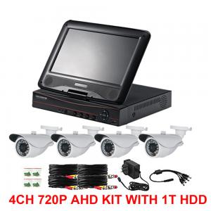 China 4CH 720P AHD camera kits with 10.1inch LCD screen AHD DVR 3 IN ONE supplier