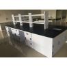 China College Steel Chemistry Lab Furniture / Laboratory Workbench With Reagent Shelves wholesale
