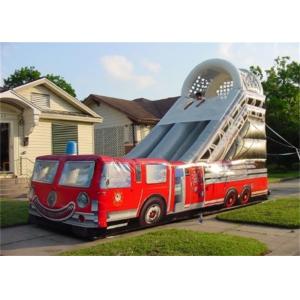 China Customized 15M Length Inflatable Fire Truck Slide With Logo Printing Rental supplier