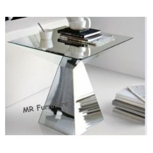 Modern Mirror Tables Furniture Steel Base Living Room Mirrored Accent Table