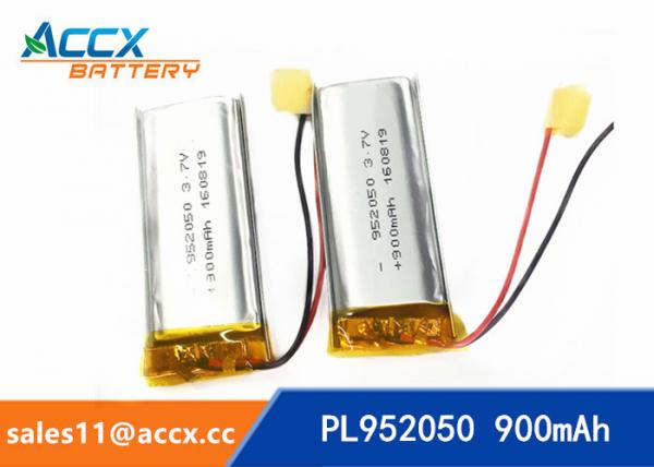 952050pl 3.7v lithium polymer battery with 900mAh li-ion battery for bluetooth