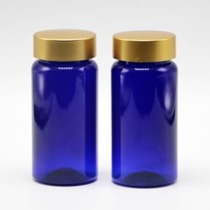 China 100ml PET Customized Color Sterile Refillable Medicine Plastic Bottle For Pill Tablet Capsule With Gold Coating Cap supplier