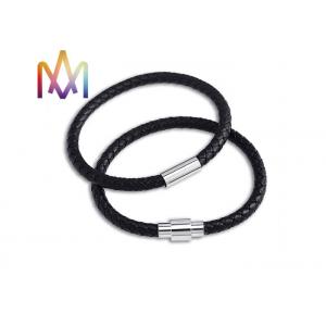 China 6mm Thickness Leather Engraved Magnetic Buckle Bracelet supplier