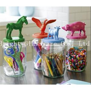 Top popular design glass candy jar wholesale glass sugar jar cheap