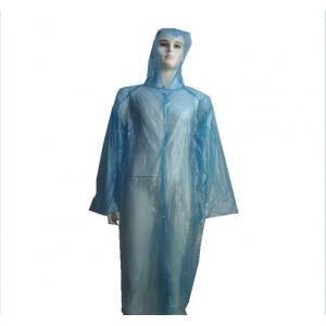 Transparent Mens Disposable Plastic Raincoat With Hood / Collar Comfortable