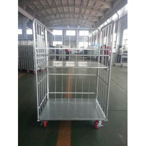 China Electroplated 6.0mm Wire 20mm Tube 500KGS Roll Cage Containers supplier