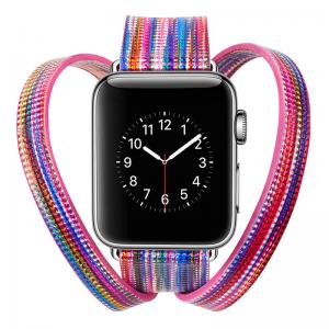 China Genuine Leather Watchband For Apple Watch 38mm 42mm Women Men Replacement colorful DIY part Bracelet Strap Band for iwat supplier