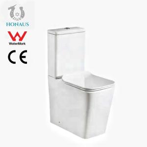 European CE Square Close Coupled Toilet Rimless Water Closet 645*370*850mm