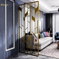 China Golden Hairline Color Stainless Steel Screen Decoration Room Divider on sale